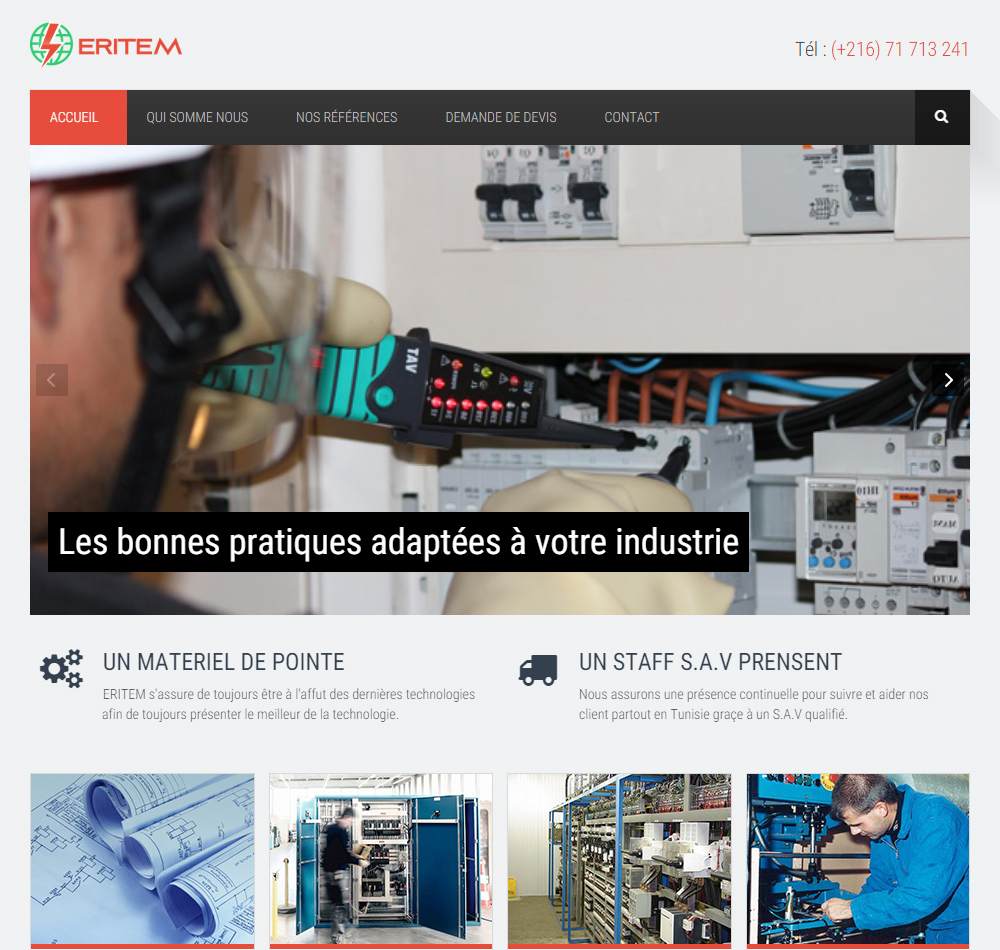 Témoignage webmaster site web câblage et armoires électriques Tunisie